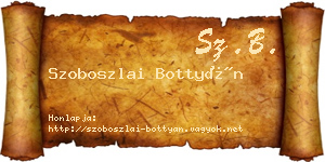 Szoboszlai Bottyán névjegykártya